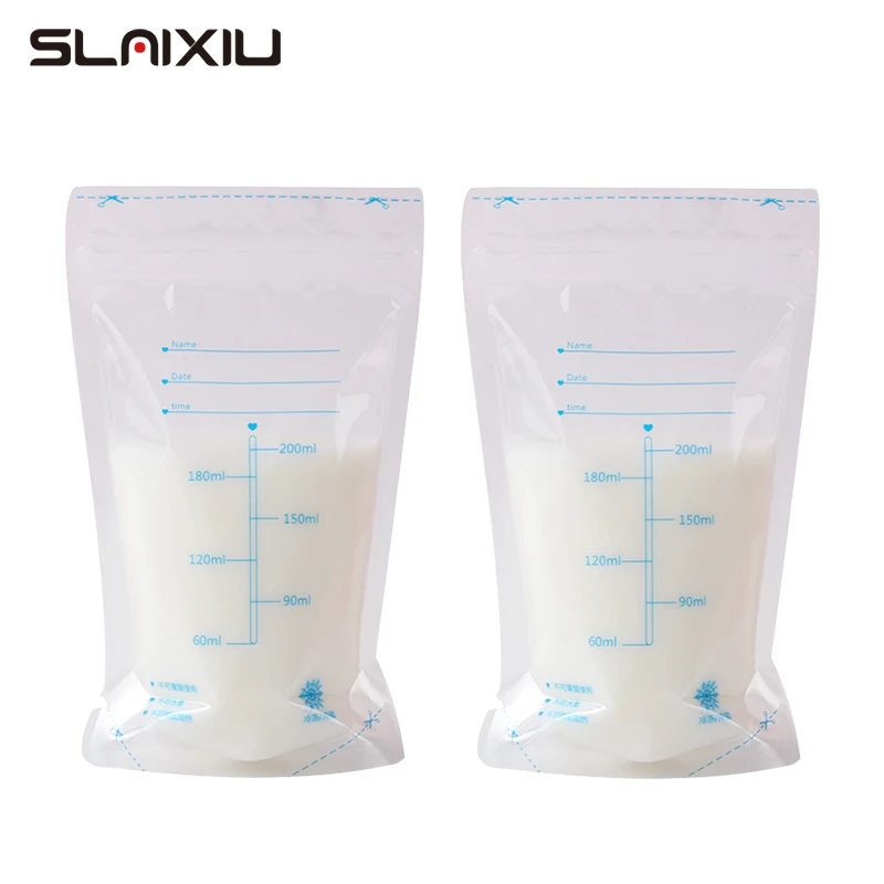 

30/60/90 Pcs/Bag 200ml Milk Freezer Bags Milk Baby Food Storage Breast Milk Storage Bag BPA Free Baby Safe Feeding Bags Feeding