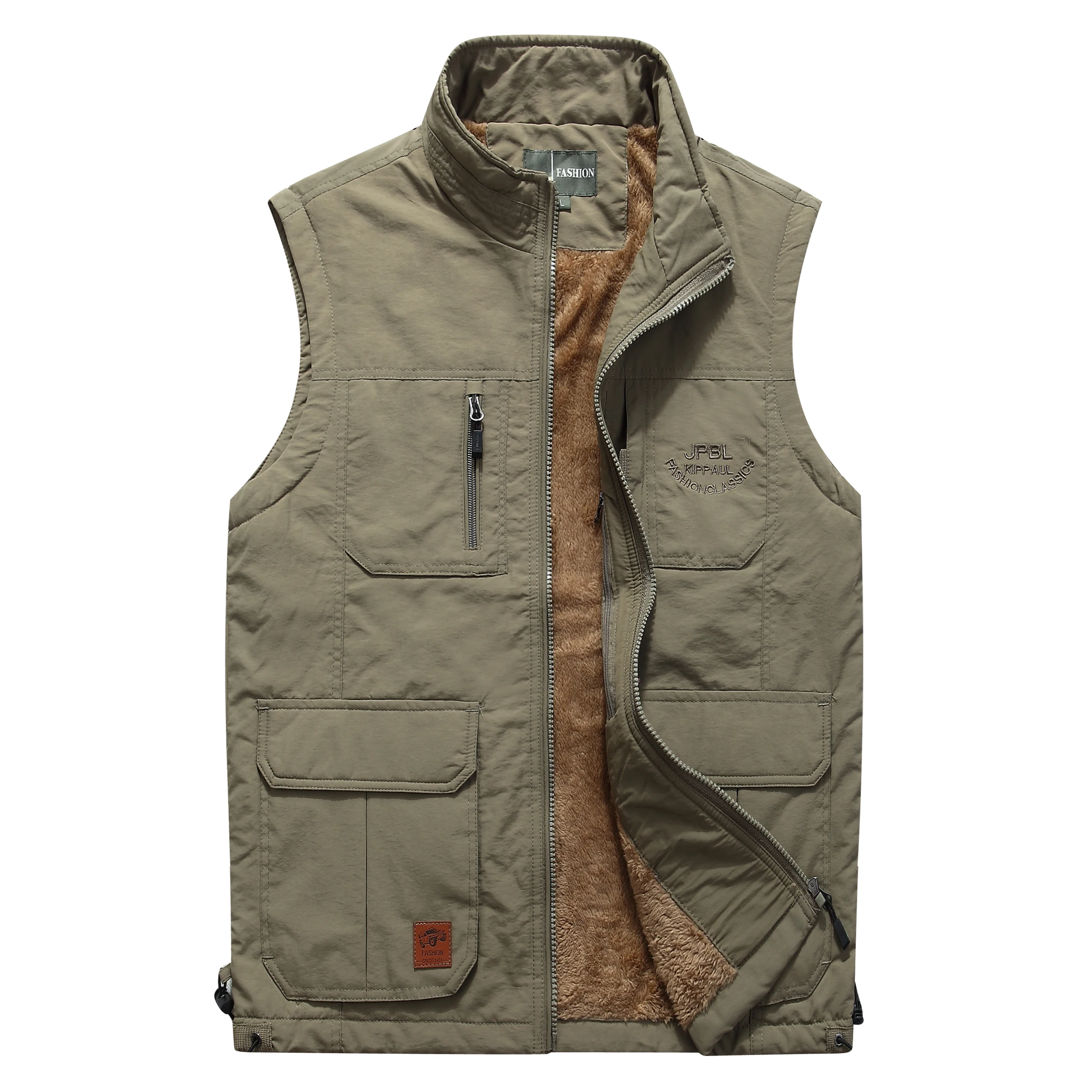 Осенне-зимний мужской жилет теплый флисовый куртка без рукавов повседневный