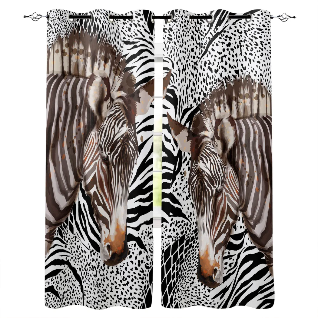 Новые роскошные акварельные шторы Зебра текстура окна занавески для дома