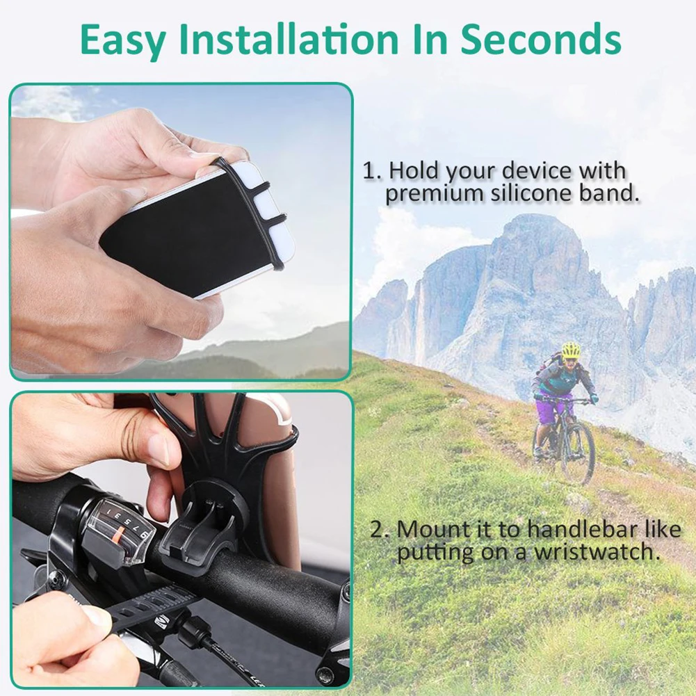 

Bicycle 360Mobile Phone Phone Holder Silicone For IPhone Samsung Xiaomi Universal Motor Mobile Bike Handlebar Stand Bracket