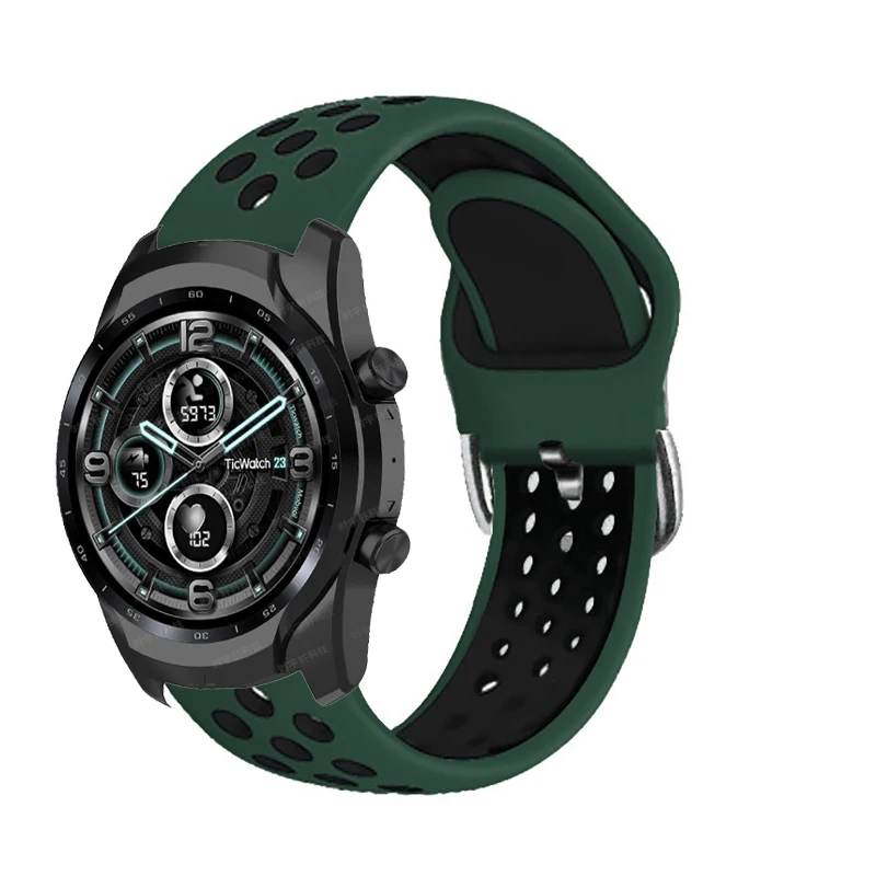 Ремешок силиконовый для TicWatch Pro 3/3 браслет смарт-часов GPS LTE 22 мм наручный ремешок