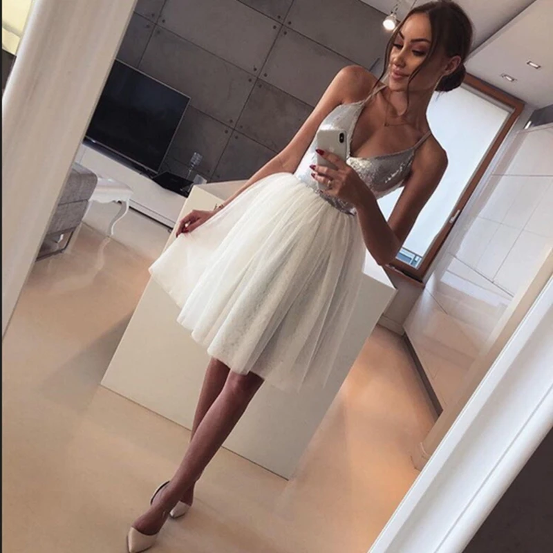 

Элегантное женское сексуальное ТРАПЕЦИЕВИДНОЕ платье без рукавов, блестящее Тюлевое платье в стиле пэчворк с глубоким V-образным вырезом, в...