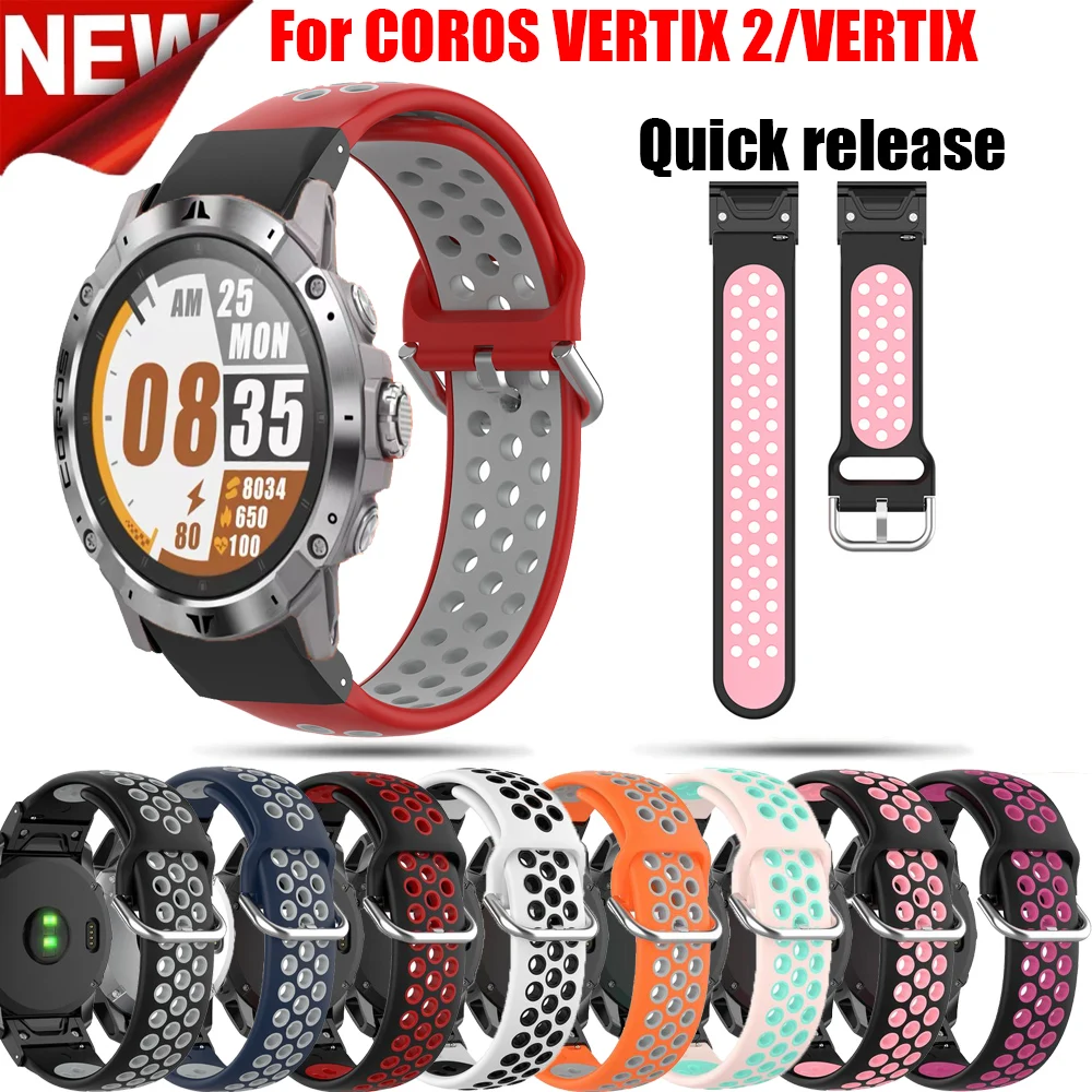 

Outdoor sports Silicone band For Coros VERTIX 2 smartwatch straps silicone quick easy fit sports bands wristband belt bracelet