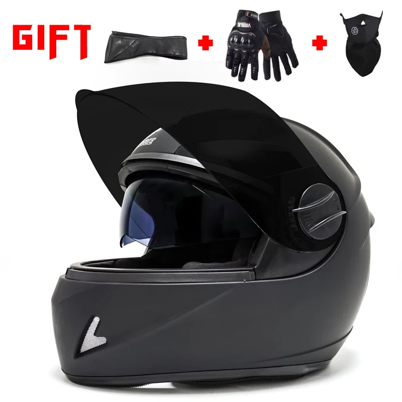 Мотоциклетный шлем с двойными линзами удобные подкладки для шлема полнолицевой