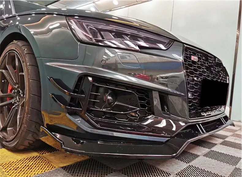Для Audi A4 Sline S4 RS4 B9 2017 2018 2019 2020 ABS Черная передняя решетка спойлер бампер диффузор
