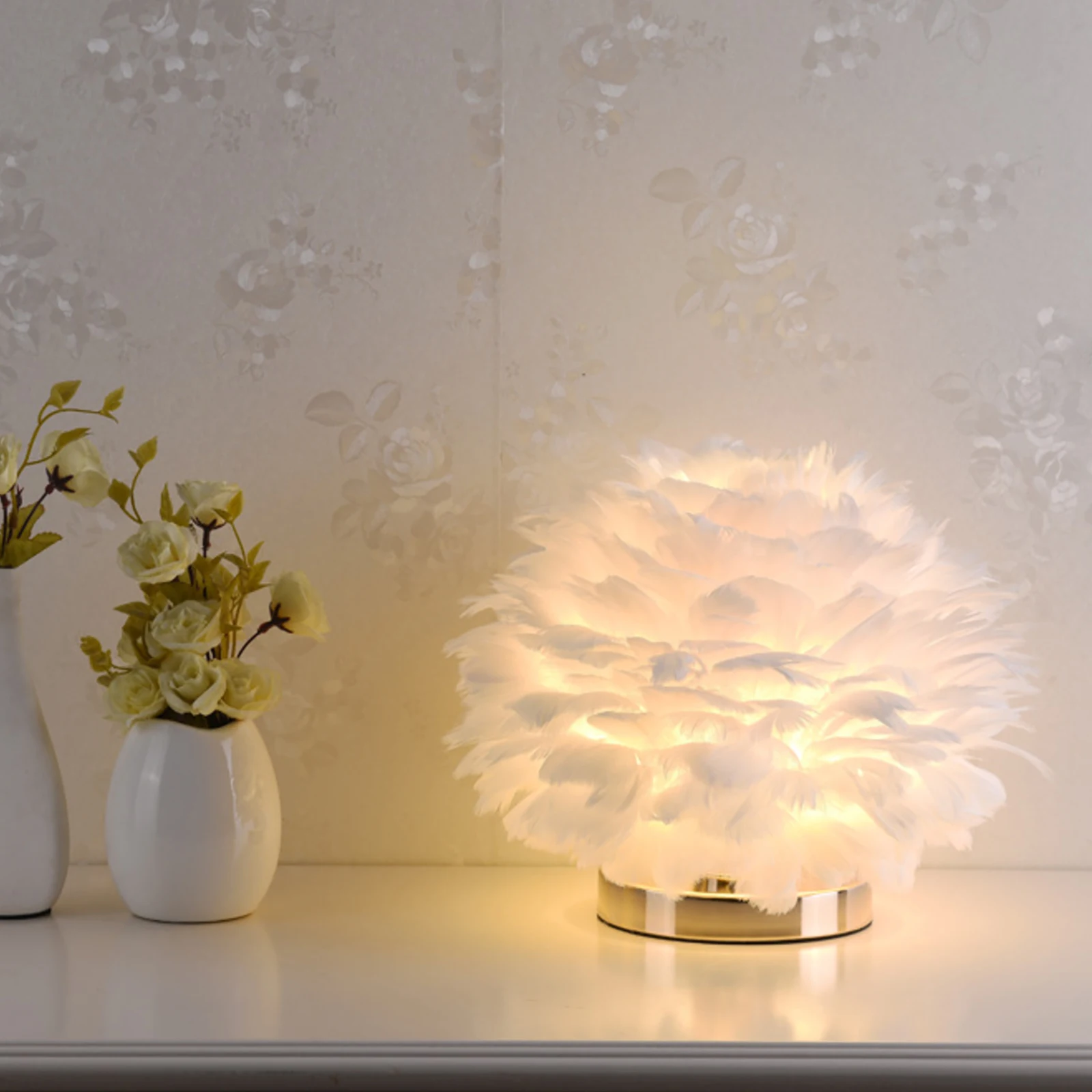 Современная лампа с перьями Скандинавская Настольная гусиными Подвесная для