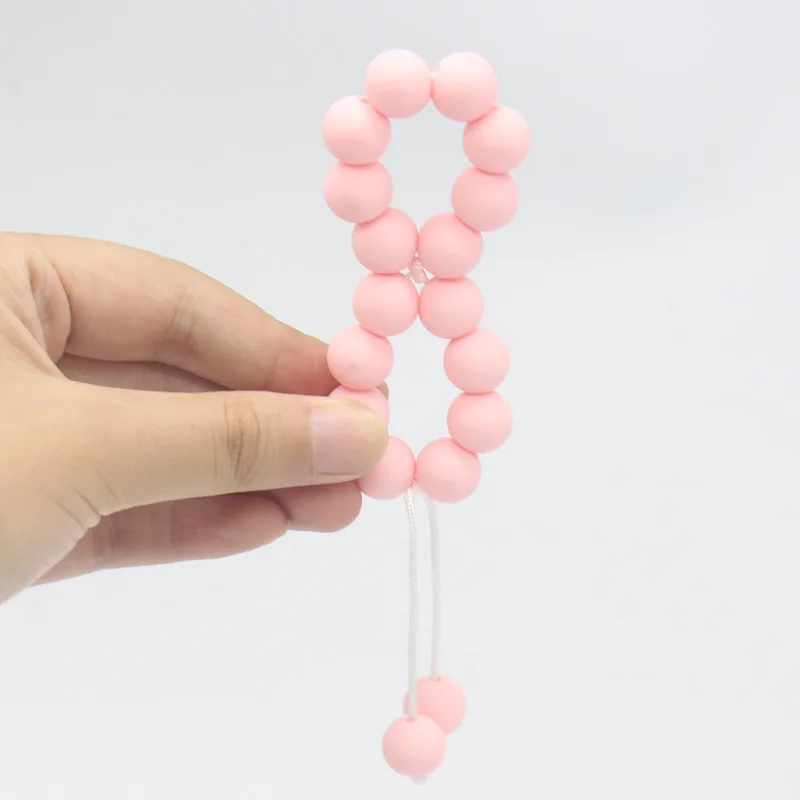 Clips de silicona para dentici&oacute;n de beb&eacute;, cadena de chupete artesanal sin BPA con soporte de cuentas de silicona, juguetes de dentici&oacute;n para alimentaci&oacute;n infantil-1