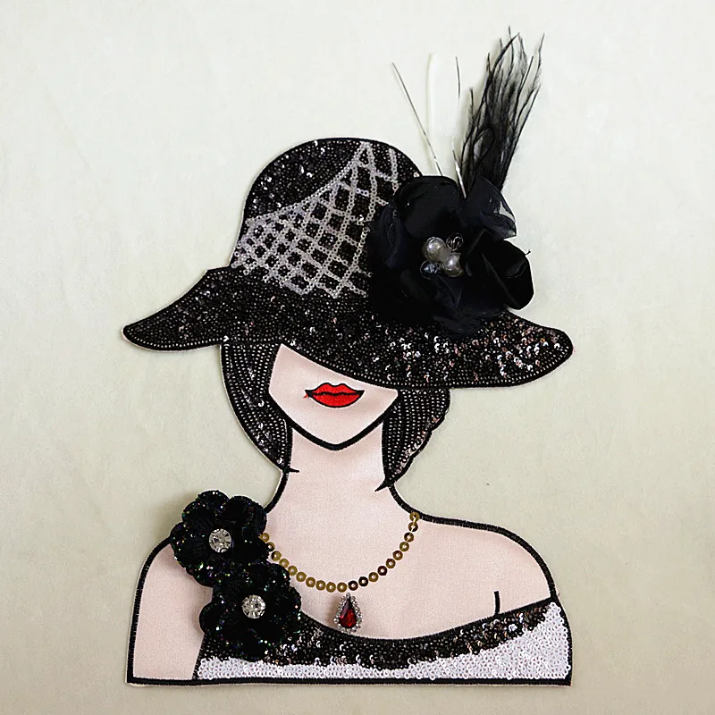 Патчи с блестками для девочек стильная Цветочная шляпа красивая вышитая