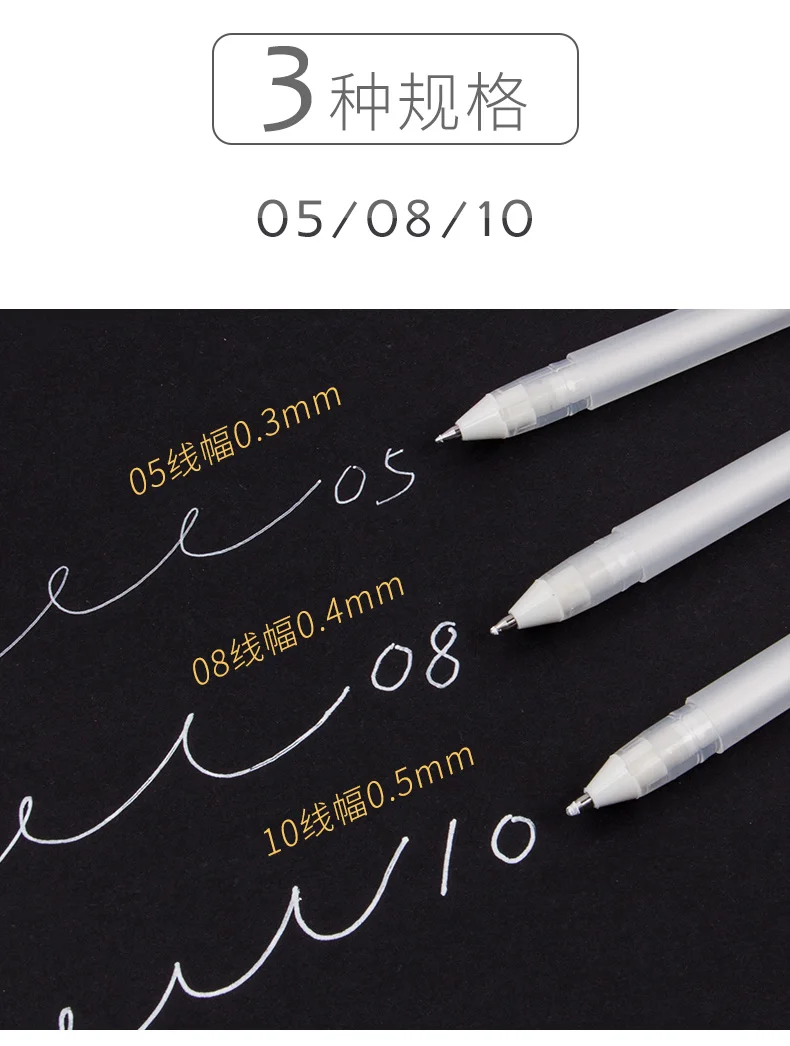 Sakura Gelly Roll Gel Ink Pen Set White/Silver/Gold Color 3 Pens Set images - 6