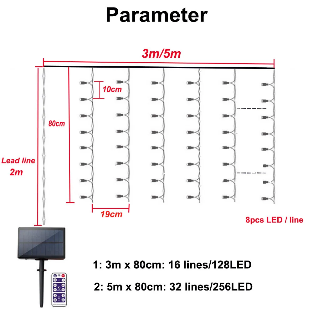 Светодиодная гирсветильник в виде сосулек уличная Водонепроницаемая