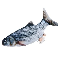 simulation grass carp pet cat plush toy usb electric floppy fish moving pet cat chewing play biting supplies