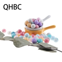 qhbc silicone round 500pcs 12mm loose beads baby teether bpa free pacifier chain accessories tooth nurse chewable gift diy