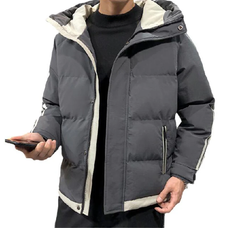 90% padded winter coat men's coat loose warm hooded thick bread cotton clothing trend ins youth parka warm windbreaker men