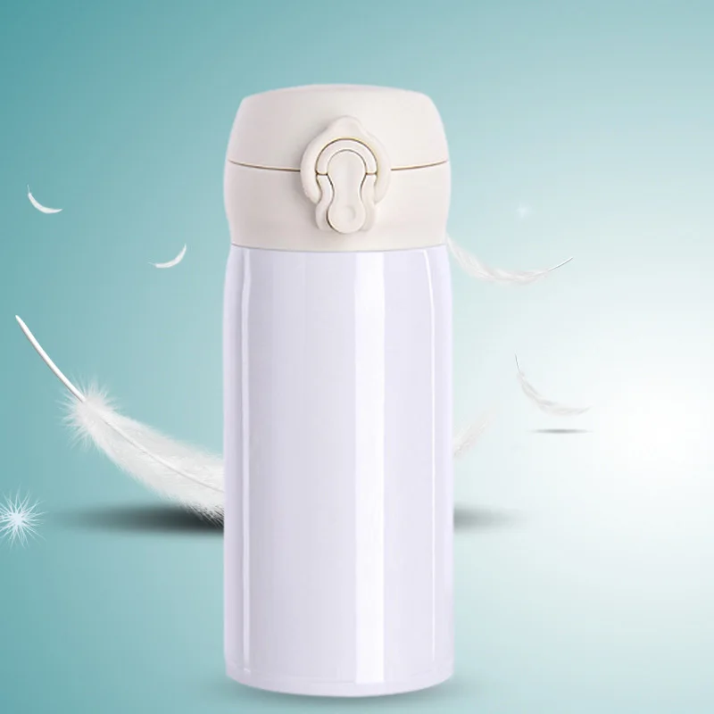 Vacuum Thermos Cup Insulation Cup Bounce Cover Fashion Stainless Steel Bottle 350 Ml Business Trip Heat Preservation Creative