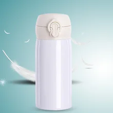 Vacuum Thermos Cup Insulation Cup Bounce Cover Fashion Stainless Steel Bottle 350 Ml Business Trip Heat Preservation Creative