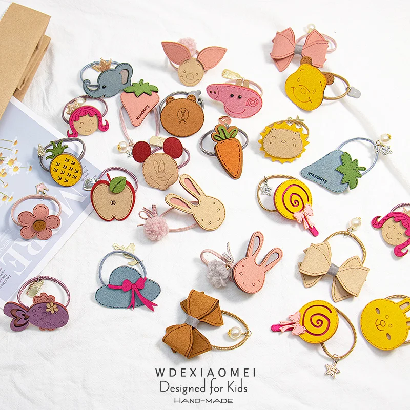 

Милые красочные женские аксессуары для волос с изображением мультяшных животных фруктов для девочек резинка для волос эластичная резинка ...