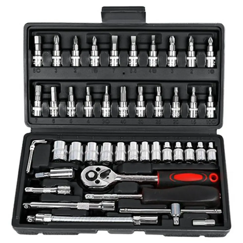 

Auto Repair Kit Ratchet Wrench Set Repair Tool CoMBination Tire Bicycle Electric Motorcycle DisasseMBly Maintenance