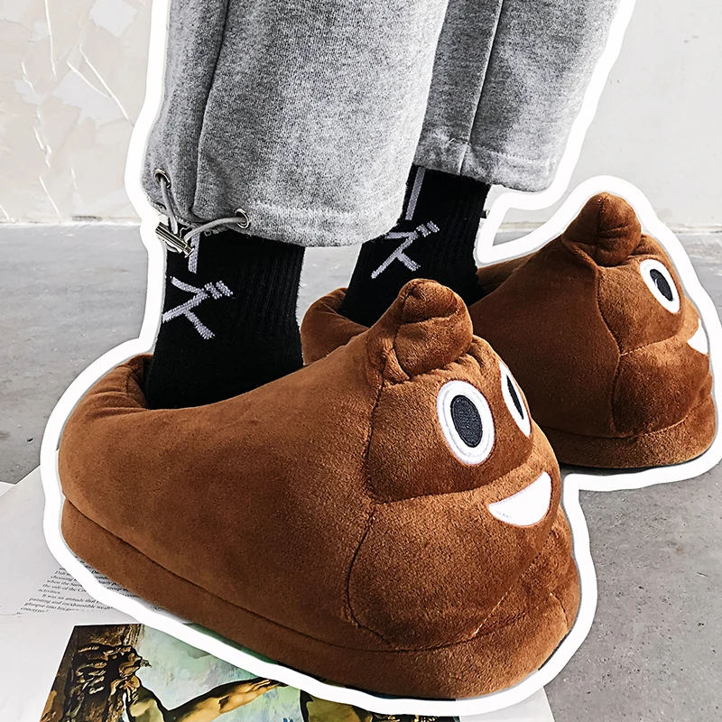 2021 Creative Men Women Slippers Winter Warm Halloween Stool Shape House Floor Cotton Shoes Plush Sliders | Обувь