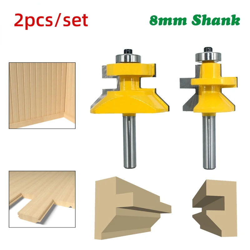2 шт. 8 мм хвостовик 120 градусов набор фрез деревообрабатывающие пазовые резаки из