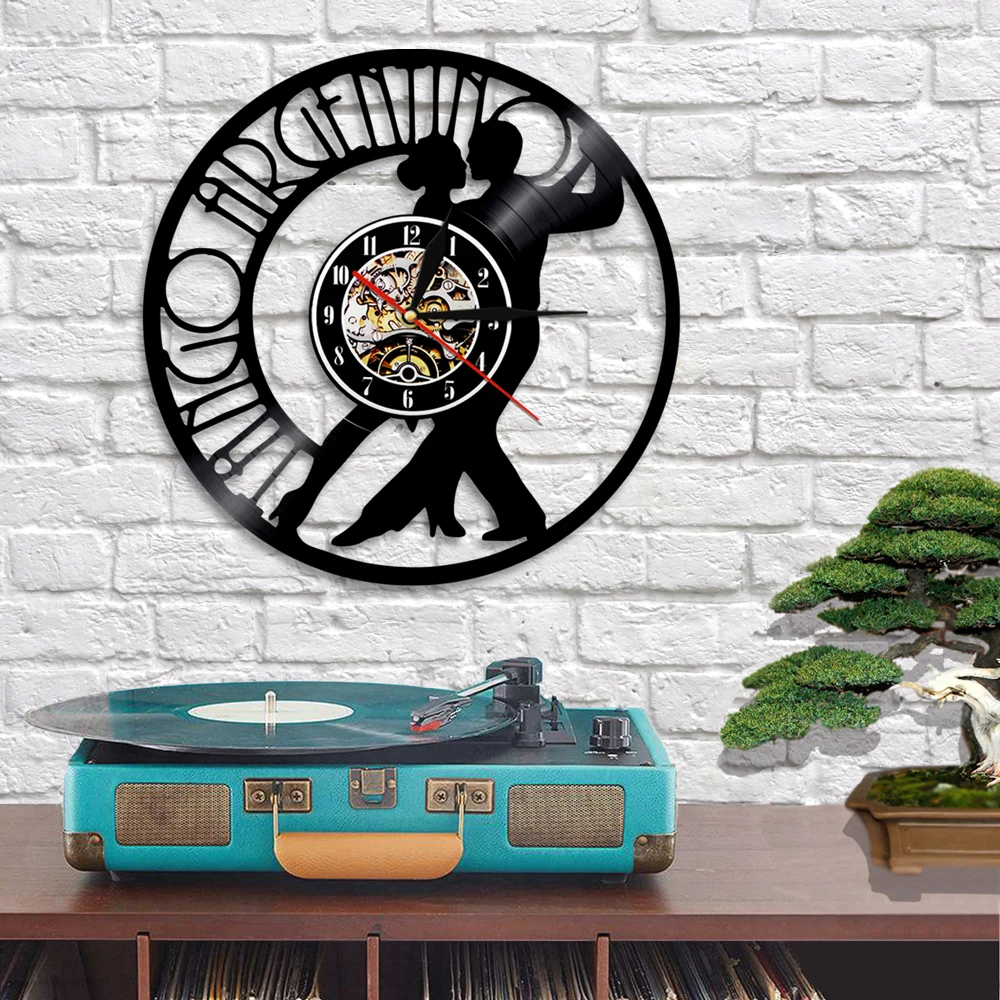 Настенные 3d часы с виниловой пластиной для танго декоративные настенные