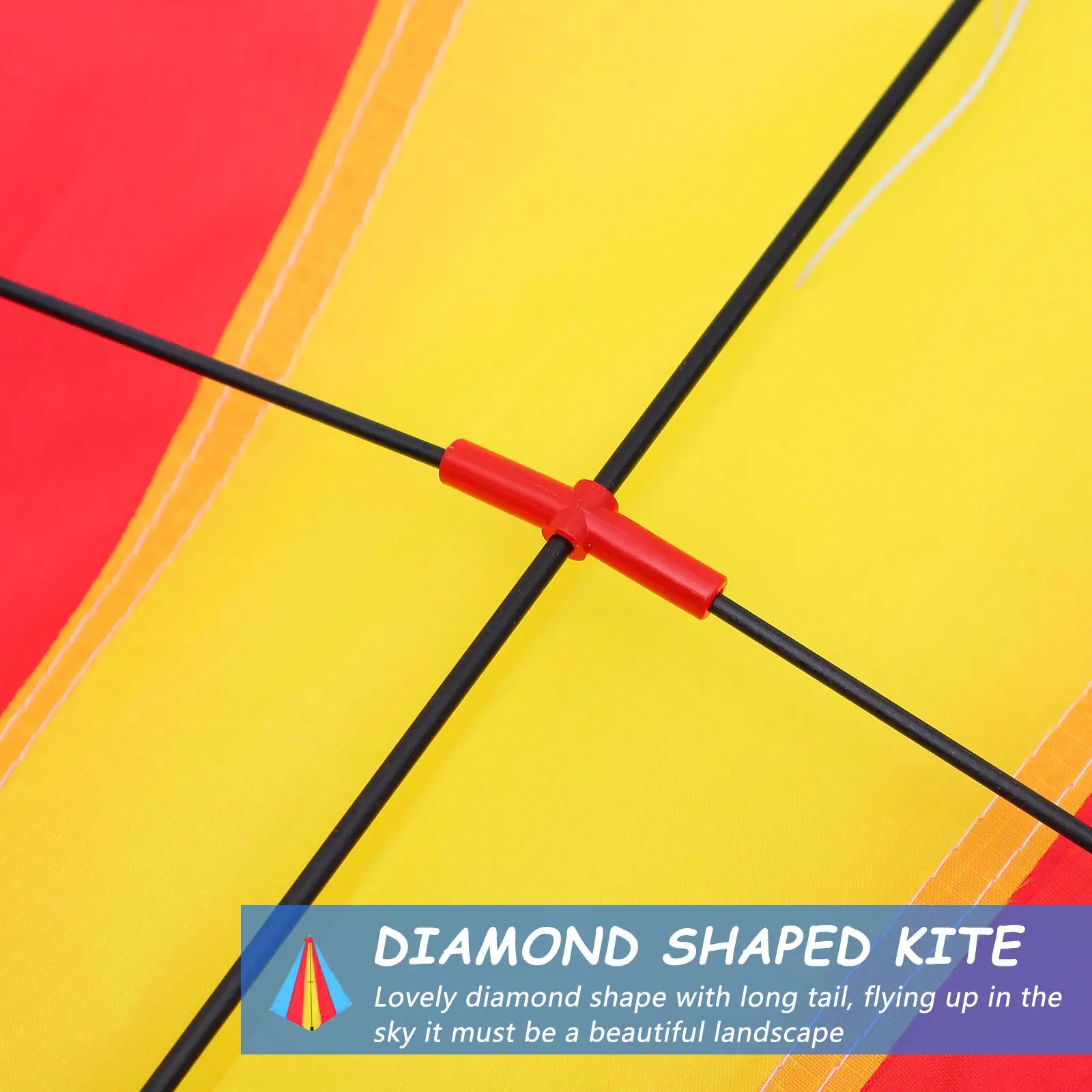 

1pc Pretty Lovely Diamond Shaped Kite Colorful Kite Toy for Garden Kids Children