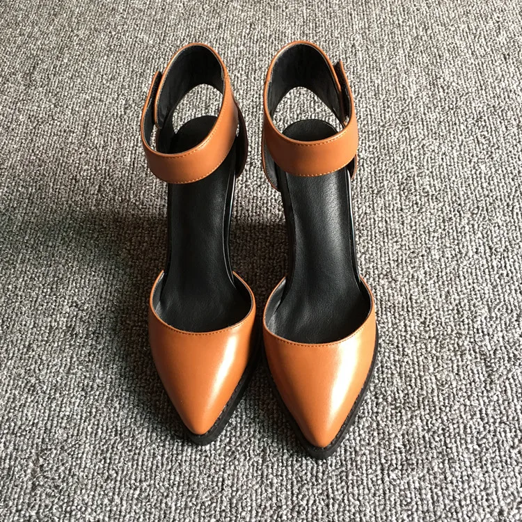 Босоножки на танкетке женская обувь из натуральной кожи босоножки с острым