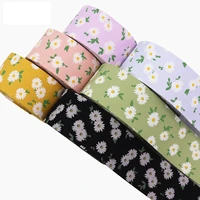 5 yardslot daisy printed ribbon embossing strip for diy headwear bow clothing material gift packaging festival decoration