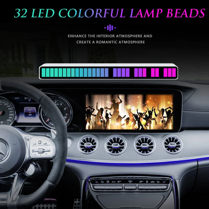 

RGB USB Interface Sound Control Light Pickup Voice Activated Rhythm Lights Color Ambient LED Light Bar Of Music Ambient Light