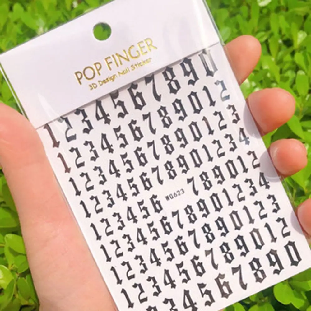 

New 3D Digital Letters Nail Art Stickers Adhesive Decal Manicure Accessories DIY Design Tips Decor Nail Art Tools Accessories