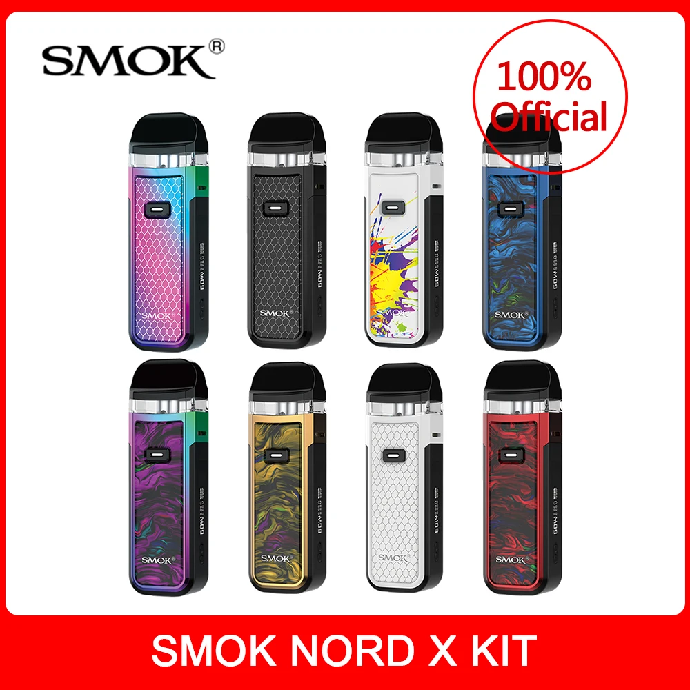 

Original SMOK Nord X Pod System Kit 60W 1500mAh 6mL Capacity Pod RPM 2 RPM coils Electronic Cigarette vs nord novo rpm vape kit