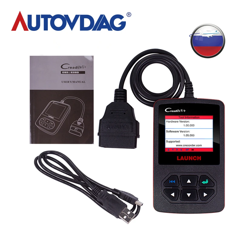 100% Оригинальный Launch Creader V + OBD2 считыватель кодов сканер Plus диагностический