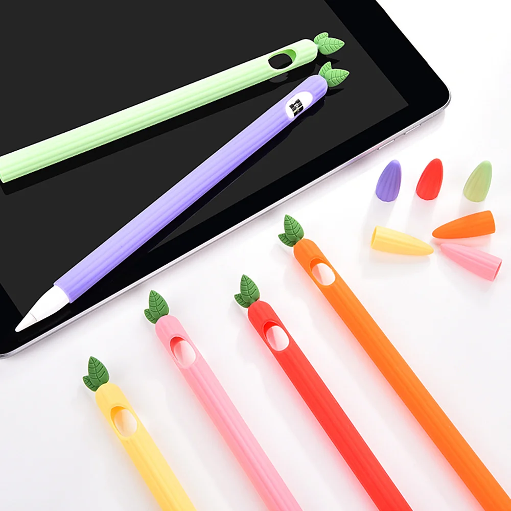

Non-Slip Carrot Pencil Case For Apple Pencil Cover 2nd Generation Cute Soft Silicone Cover For Apple Tablet Pencil Case 2022 New