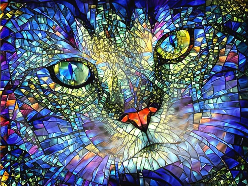

5D Full Drill Animal Diamond Painting Cartoon Cat New Arrival Round Diamond Embroidery Mosaic Handmade Gift Home Decor Christmas