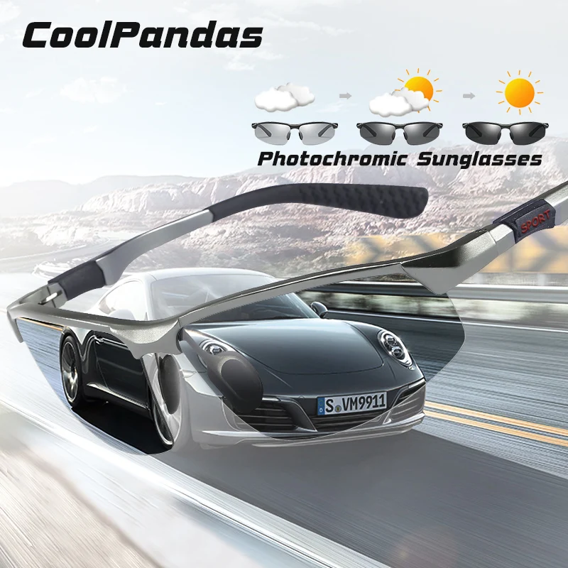 Солнцезащитные очки CoolPandas мужские фотохромные поляризационные спортивные