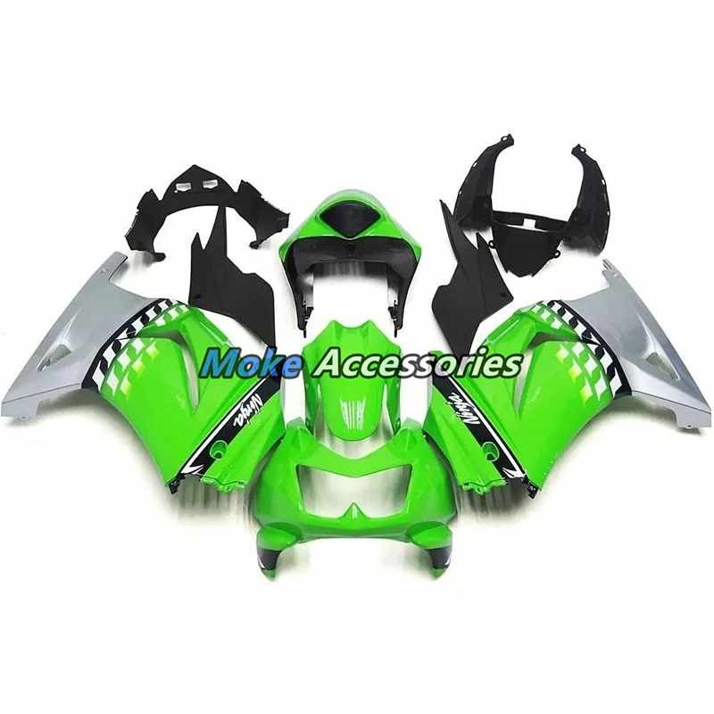 

Motorcycle Fairings Kit Fit For Kawasaki Ninja 250 2008-2009 Bodywork Set High Quality Abs Injection Silver Green