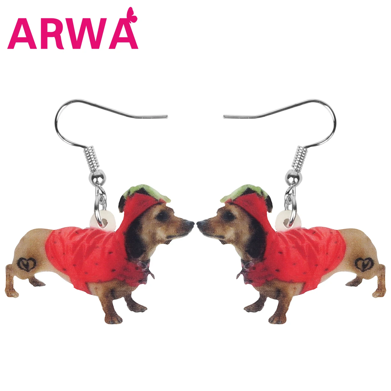 Bonsny акриловый Рождественский костюм такса собака серьги-подвески в форме капли