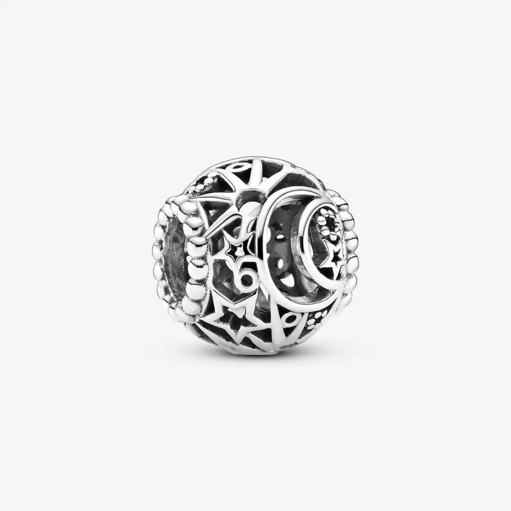 

Fits Pandora Bracelet 925 Sterling Silver Openwork Sun, Stars & Moon Charms Metal Beads DIY Jewelry Making Berloques 2020