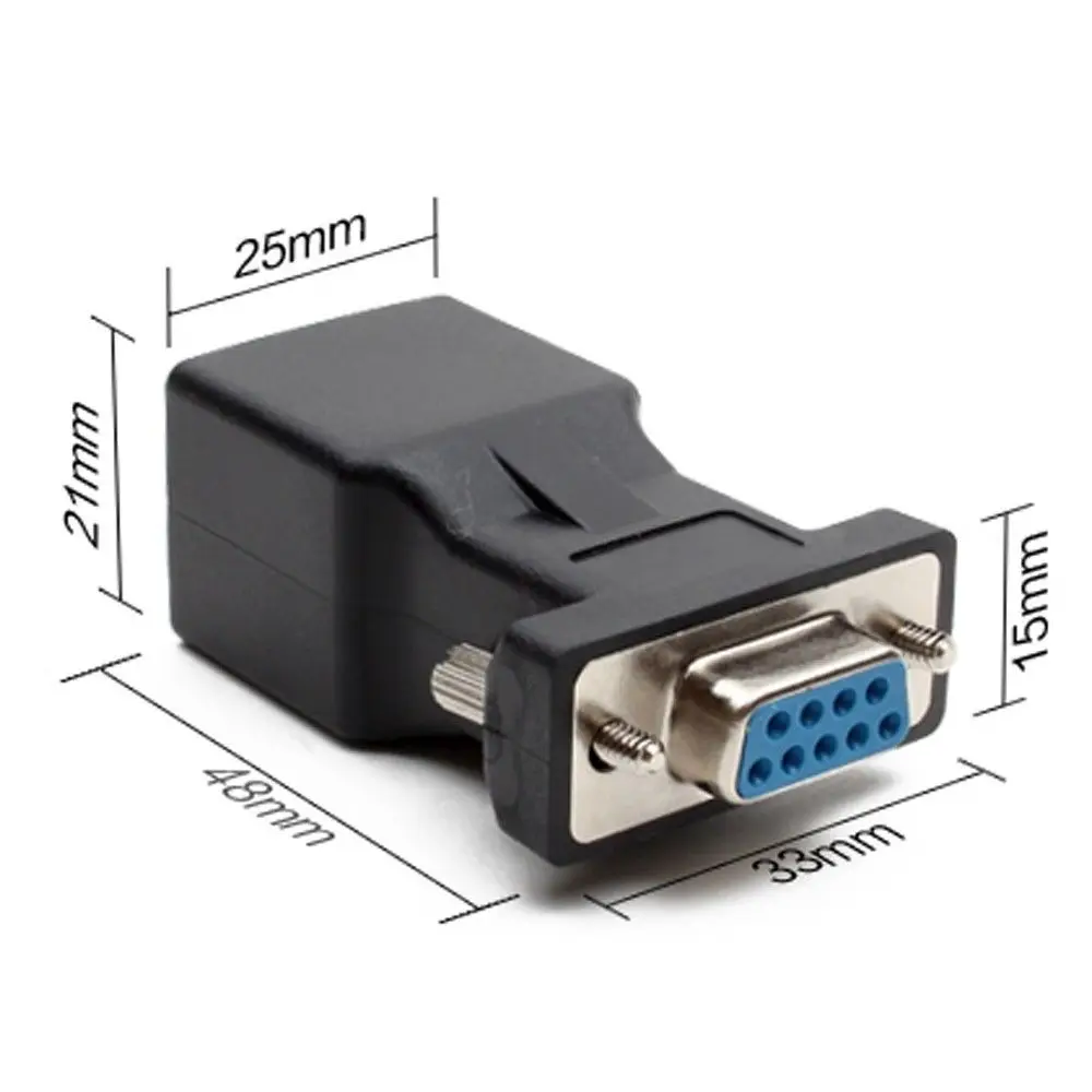 Переходник с RJ45 на RS232 DB9 9 контактный последовательный разъем штекер гнездо Cat5e/6