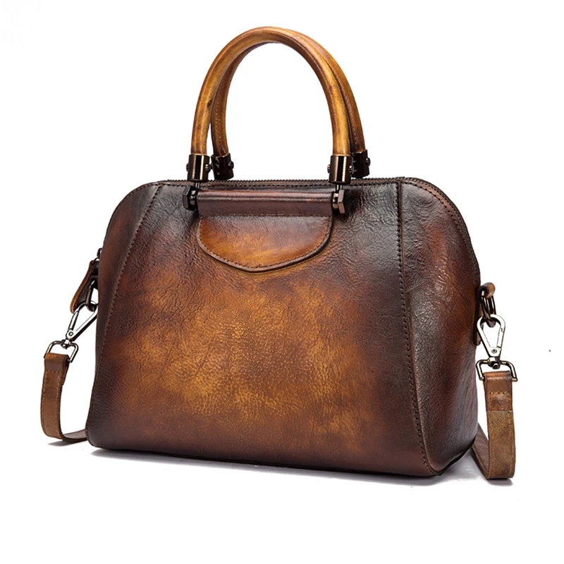 Женская сумка-мессенджер из натуральной кожи с верхней ручкой трендовая