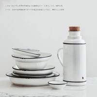 enamel ceramic cup pot cold kettle mug water cup milk cup old kettle bowl enamel plate tableware