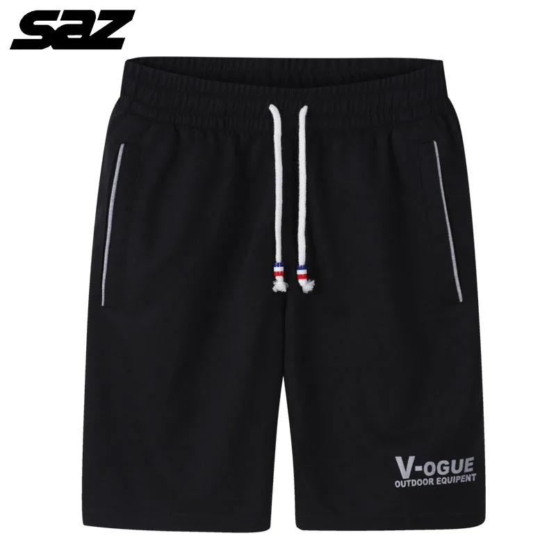 

SAZ Summer Shorts Men Casual Trunks Fitness Short Trousers Man Breathable Cotton Gym Workout Beach Shorts Sweatpants