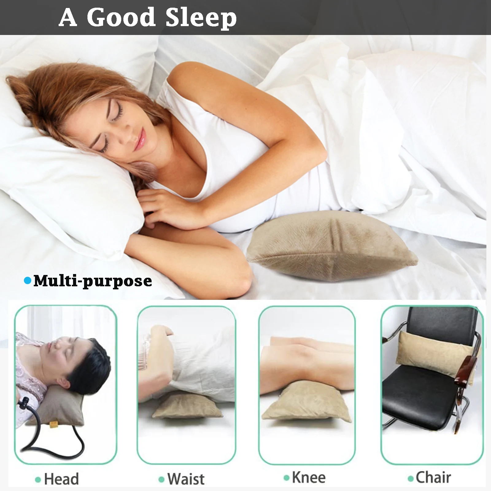 

Lumbar Support Back Cushion Pillow Balanced Firmness Designed for Lower Back Pain Relief- Ideal Back Pillow For Sleeping Office