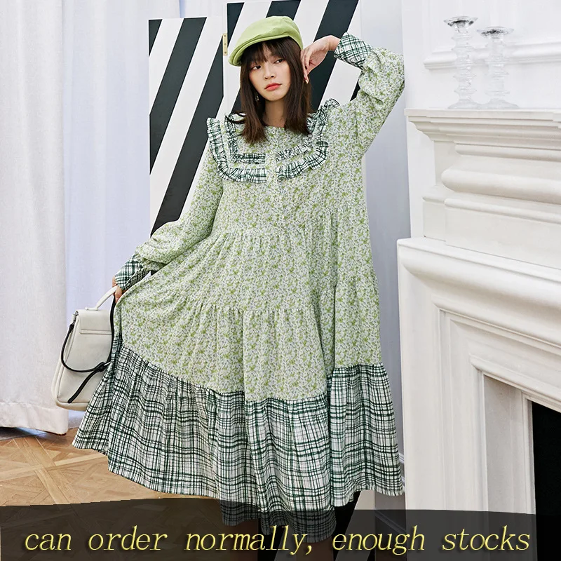 Платье женское Плиссированное с цветочным принтом на осень YH939 | Женская одежда