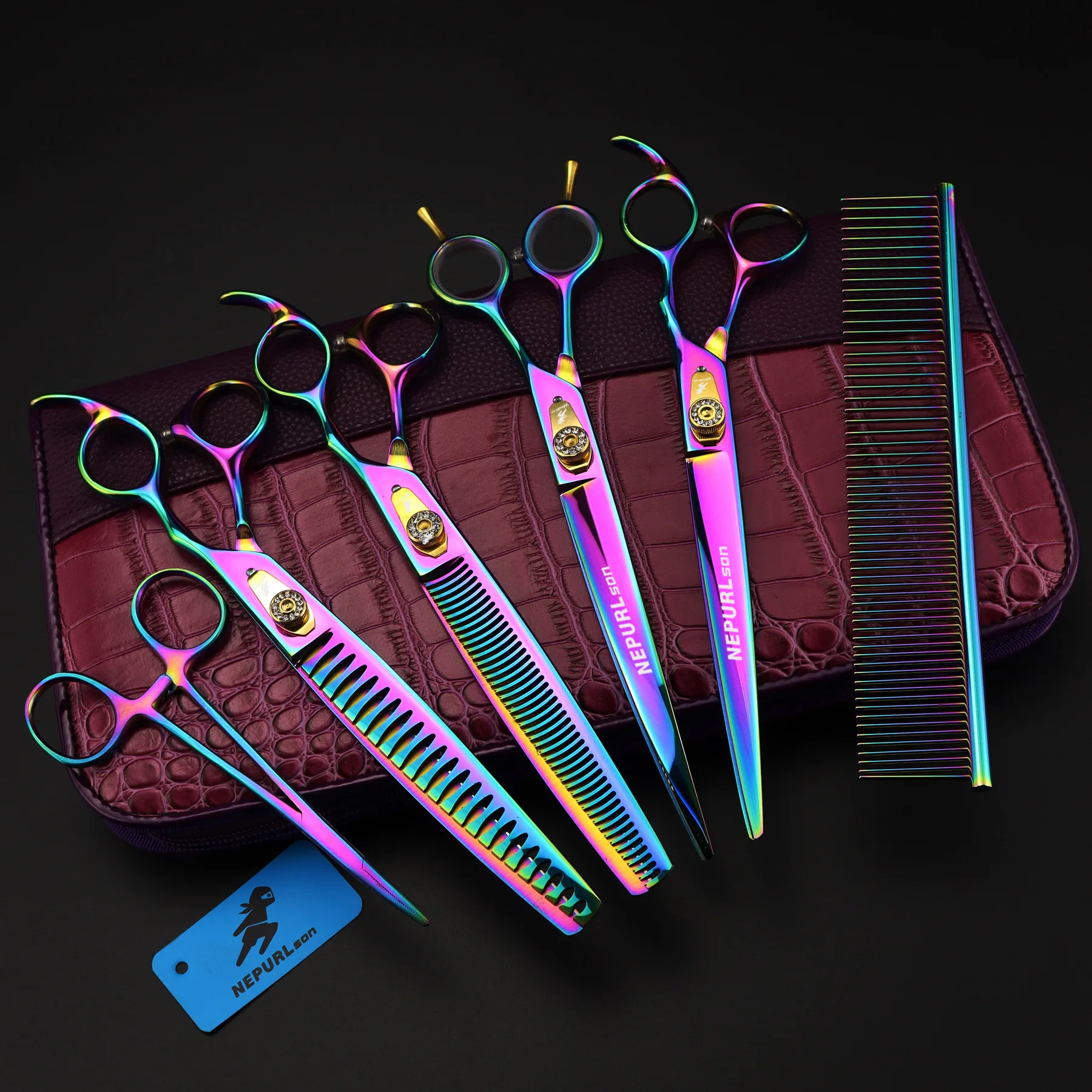 8inch High Quality Pet Grooming Scissors Sets 1STRAIHT &amp 2THINNING 1 CURVED scissors in set | Дом и сад