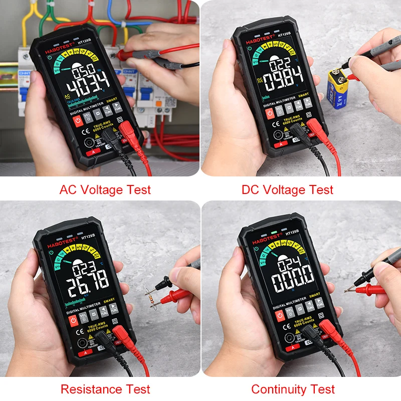 Умный мультиметр HABOTEST цифровой профессиональный конденсатор тестер HT126 TRMS AC DC 600