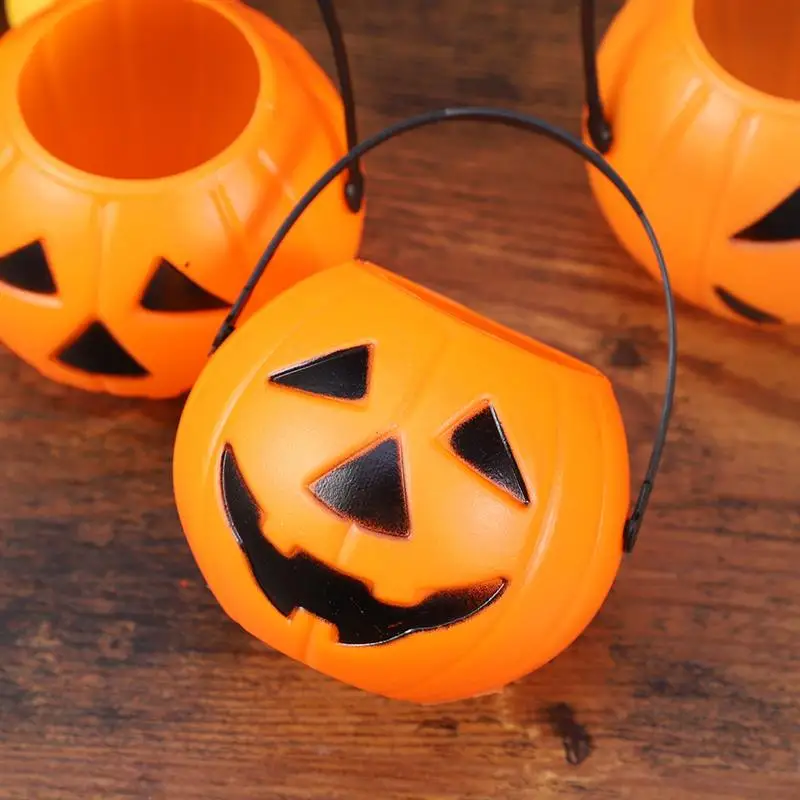 

Halloween 20 Pcs Pumpkin Bucket Masquerade Decoration Sweet Holder Bucket Halloween Nightclub Bar Scene Decoration