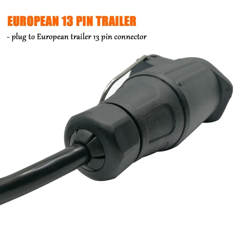 

USA to European Trailer Light Converter 7 Way Flat Socket (US Vehicle) to 13-Pin Round Plug (EU Trailer)