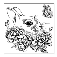 rabbit flower clear stamps for diy scrapbooking card making silicone stamps fun decoration supplies