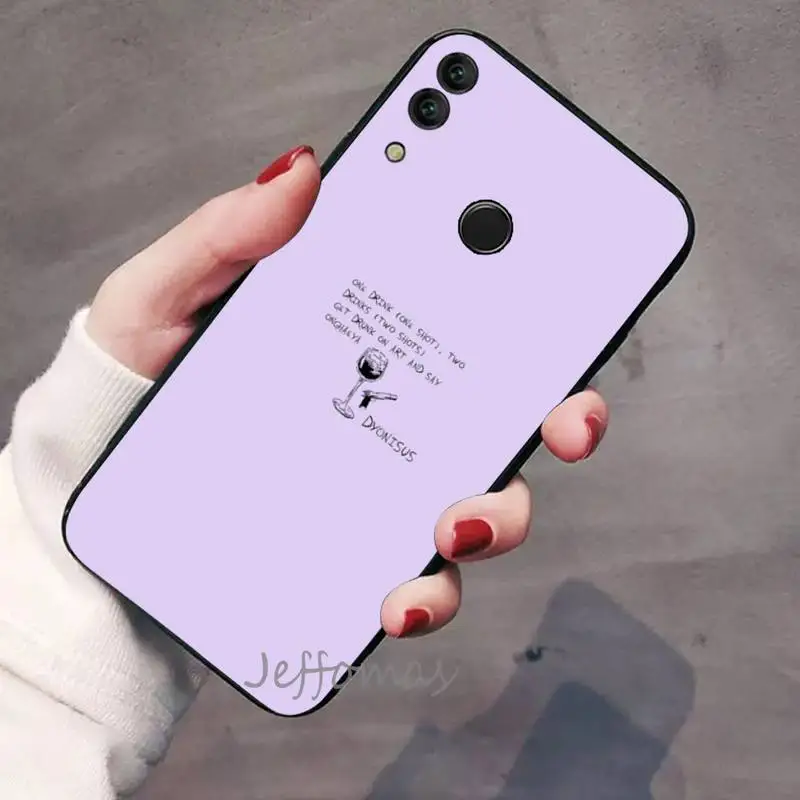 

purple Doodles Aesthetics Phone Case For Huawei Honor view 7a5.45inch 7c5.7inch 8x 8a 8c 9 9x 10 20 10i 20i lite pro