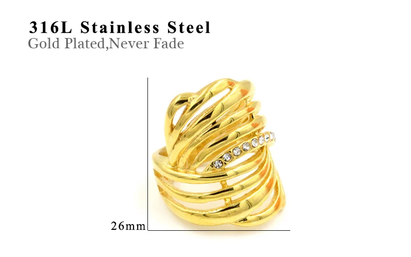 LUXUSTEEL комплект anillos из нержавеющей стали CZ кольца для женщин и мужчин золотой